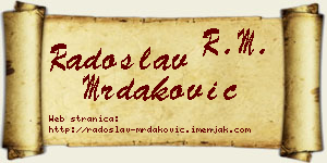 Radoslav Mrdaković vizit kartica